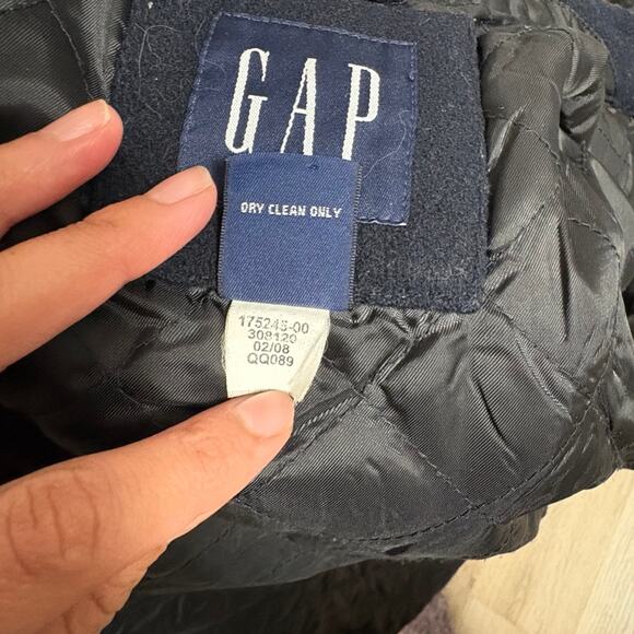 GAP Men's Navy Blue Wool Button Down Coat Jacket Size 2XL - Picture 6 of 7